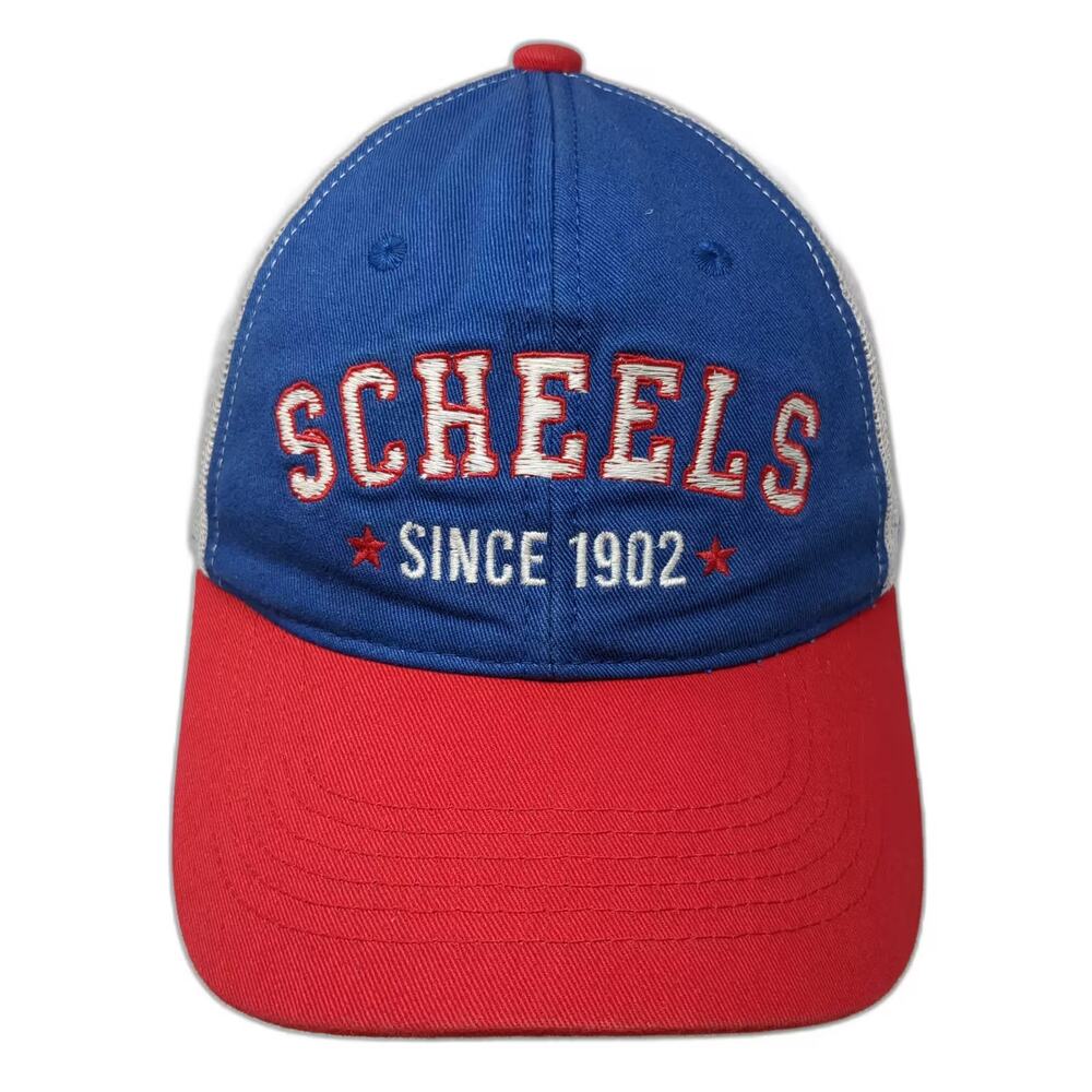 Scheels Trucker Hat Blue Red Since 1902 Embroidered Adjustable Snapback OS